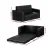 Keezi 2-Seater Kids Flip Open Sofa Bed, PU Leather Black, Sturdy Timber Frame, Soft Padding, Ages 3+