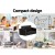 Keezi 2-Seater Kids Flip Open Sofa Bed, PU Leather Black, Sturdy Timber Frame, Soft Padding, Ages 3+