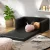 Keezi 2-Seater Kids Flip Open Sofa Bed, PU Leather Black, Sturdy Timber Frame, Soft Padding, Ages 3+