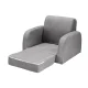 Keezi Kids 2-Seater Sofa: Flip Open Couch Lounger, Timber Structure, High-Density Foam, Removable Cover, Grey, 3+ Years Keezi Kids 2-Seater Sofa: Flip Open Couch Lounger, Timber Structure, High-Density Foam, Removable Cover, Grey, 3+ Years