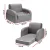 Keezi Kids 2-Seater Sofa: Flip Open Couch Lounger, Timber Structure, High-Density Foam, Removable Cover, Grey, 3+ Years