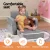 Keezi Kids 2-Seater Sofa: Flip Open Couch Lounger, Timber Structure, High-Density Foam, Removable Cover, Grey, 3+ Years