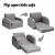 Keezi Kids 2-Seater Sofa: Flip Open Couch Lounger, Timber Structure, High-Density Foam, Removable Cover, Grey, 3+ Years