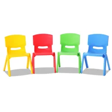 Keezi Kids Activity Chair Set of 4 - Durable HDPE Plastic, 50kg Capacity, EN71 Certified, Indoor/Outdoor, Stackable
