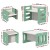 Keezi 3PCS Kids Table and Chairs Set, HDPE, Multipurpose, Durable, Lightweight, Easy to Assemble, Ages 3+, Green