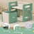 Keezi 3PCS Kids Table and Chairs Set, HDPE, Multipurpose, Durable, Lightweight, Easy to Assemble, Ages 3+, Green