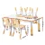 Keezi Kids Table and 4 Chairs Set with Draw-On Tabletop, Height Adjustable, Non-Toxic PP, Yellow and White, Ages 3+