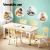Keezi Kids Table and 4 Chairs Set with Draw-On Tabletop, Height Adjustable, Non-Toxic PP, Yellow and White, Ages 3+