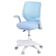 Keezi Ergonomic Kids Study Chair, Adjustable Height & Wheels, Blue, Sponge Seat, Footrest, Supports 150kg, 46-58cm