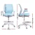 Keezi Ergonomic Kids Study Chair, Adjustable Height & Wheels, Blue, Sponge Seat, Footrest, Supports 150kg, 46-58cm
