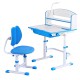 Keezi Ergonomic Kids Study Desk & Chair Set, Adjustable Height, Tiltable Desktop, LED Lamp, Blue, Durable Iron/MDF/PP Keezi Ergonomic Kids Study Desk & Chair Set, Adjustable Height, Tiltable Desktop, LED Lamp, Blue, Durable Iron/MDF/PP
