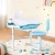 Keezi Adjustable Kids Study Desk and Chair Set with LED Lamp - Ergonomic Blue Design, Non-Toxic Material, 3+ Years