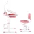 Keezi Adjustable Kids Study Desk & Chair Set with LED Lamp, Pink - Ergonomic Design, MDF & PP Material, Ages 3+