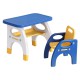 Keezi Kids Table and Chair Set - HDPE, Blue/Yellow, 40kg Capacity, Ergonomic, Non-Slip, Easy Clean, EN71 Certified