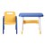 Keezi Kids Table and Chair Set - HDPE, Blue/Yellow, 40kg Capacity, Ergonomic, Non-Slip, Easy Clean, EN71 Certified