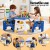 Keezi Kids Table and Chair Set - HDPE, Blue/Yellow, 40kg Capacity, Ergonomic, Non-Slip, Easy Clean, EN71 Certified
