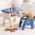Keezi Kids Table and Chair Set - HDPE, Blue/Yellow, 40kg Capacity, Ergonomic, Non-Slip, Easy Clean, EN71 Certified