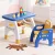 Keezi Kids Table and Chair Set - HDPE, Blue/Yellow, 40kg Capacity, Ergonomic, Non-Slip, Easy Clean, EN71 Certified
