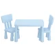 Keezi Kids Table and 2 Chairs Set Blue, Non-Toxic PP, Sturdy, Easy Clean, Ages 3+, 75x52.5x49cm, Indoor Keezi Kids Table and 2 Chairs Set Blue, Non-Toxic PP, Sturdy, Easy Clean, Ages 3+, 75x52.5x49cm, Indoor
