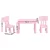 Keezi Kids Table and 2 Chairs Set Pink, Non-Toxic PP, Sturdy, Smooth Edges, Ages 3+, 75x52.5x49cm,