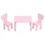 Keezi Kids Table and 2 Chairs Set Pink, Non-Toxic PP, Sturdy, Smooth Edges, Ages 3+, 75x52.5x49cm,