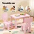 Keezi Kids Table and 2 Chairs Set Pink, Non-Toxic PP, Sturdy, Smooth Edges, Ages 3+, 75x52.5x49cm,