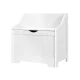 Keezi Kids Toy Box & Bench - MDF, Soft Close Hinges, Safe Corners, 53x34x32.5cm Storage Organiser for Playroom, White