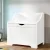 Keezi Kids Toy Box & Bench - MDF, Soft Close Hinges, Safe Corners, 53x34x32.5cm Storage Organiser for Playroom, White
