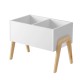 Keezi Kids Wooden Toy Box Chest Storage Bin, 2 Compartments, MDF Pine, Clothes Book Organiser, 50x30x40cm, White