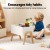 Keezi Kids Wooden Toy Box Chest Storage Bin, 2 Compartments, MDF Pine, Clothes Book Organiser, 50x30x40cm, White