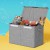 Keezi Large Grey Toy Box Chest with Flip-Top Lid, Collapsible Linen Organiser, 83L Storage, No Assembly Required Keezi Large Grey Toy Box Chest with Flip-Top Lid, Collapsible Linen Organiser, 83L Storage, No Assembly Required