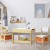 Keezi 3PCS Kids Table and Chairs Set with Chalkboard, Hidden Storage, Eco-Friendly MDF, White/Natural, Ages 3+