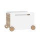 Keezi Kids Toy Box Storage Organiser - Durable MDF, 30kg Capacity, Wheels & Rope, Safe Design for Playroom & Bedroom