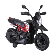 Aprilia Licenced Kids Electric Ride On Motorbike Dorsoduro 900, 6V, Twin Motors, Black, Ages 3+, 80x42x59cm,