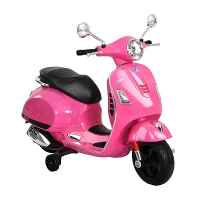 Vespa Licenced Kids Electric Ride On GTS Motorbike, 100cm Pink, Music, Headlights, 20kg, 3+ Years, 1-Year Warranty