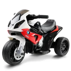Rigo Kids BMW Licenced S1000RR Electric Police Motorcycle - Red, 3-Wheel Suspension, 3km/h Speed, for Ages 3+