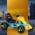 Rigo Kids Blue Pedal Go Kart: Safe Racing Car with Plastic Tyres, Durable Frame, and 3-Point Steering, Ages 3+