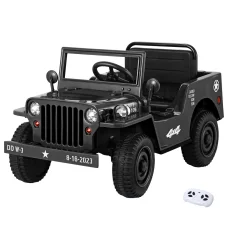 Rigo Kids 12V Electric Jeep: Military-Inspired Off-Road Ride-On Car with Remote, Music, Lights & Safety Features
