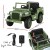 Rigo Kids 12V Electric Jeep: Military-Inspired Olive Ride-On with Remote, Music, Lights & Safety Features for Ages 3+