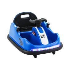 Rigo Kids 6V Electric Ride On Car Bumper Kart – Blue, Remote Control, 360 Spin, Safety Features, Age 3+, 30kg Capacity