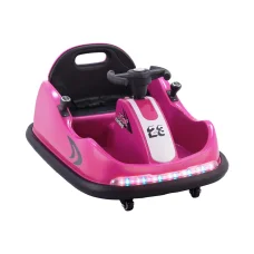 Rigo Kids Pink 6V Electric Ride-On Bumper Car with Remote Control, Safety Belt, and Fun Features for Ages 3+