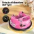 Rigo Kids Pink Electric Ride On Bumper Car, 360° Spin, Angry Birds Stickers, Remote Control, Safety Belt, Ages 3+