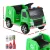 Rigo 12V Kids Ride On Garbage Truck - Green, Police Lights, Remote Control, Keyless Start, Safety Belt, 3+ Years, 30kg