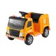 Rigo Kids 12V Ride On Garbage Truck with Police Light, Remote Control, Safety Belt, Yellow – 3+ Years, 30kg Capacity