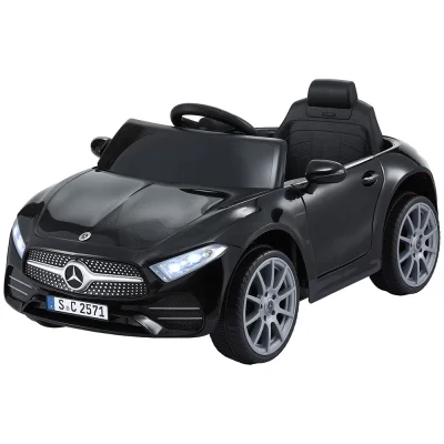 Rigo Kids Electric Ride On Car Licenced 12V Black, Music, Remote Control, Twin Motors, Seat Belt, Ages 3+, Outdoor Toy