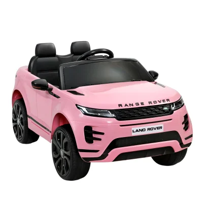 Rigo Kids Pink Land Rover Evoque Electric Ride-On Car - 12V, Remote Control, Twin Motors, Safety Belt, Music & Lights