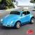 Rigo Kids Ride On Car Licenced Volkswagen Beetle 6V Electric Blue with Remote, Horn, Music, Seat Belt, 108cm