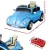 Rigo Kids Ride On Car Licenced Volkswagen Beetle 6V Electric Blue with Remote, Horn, Music, Seat Belt, 108cm