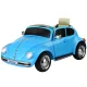 Rigo Kids Ride On Car Licenced Volkswagen Beetle 6V Electric Blue with Remote, Horn, Music, Seat Belt, 108cm