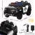Rigo Kids Electric Ride On Patrol Police Car - Black, Remote Control, Music, Horn, Safe & Fun, 3-5km/h, 3+ Years